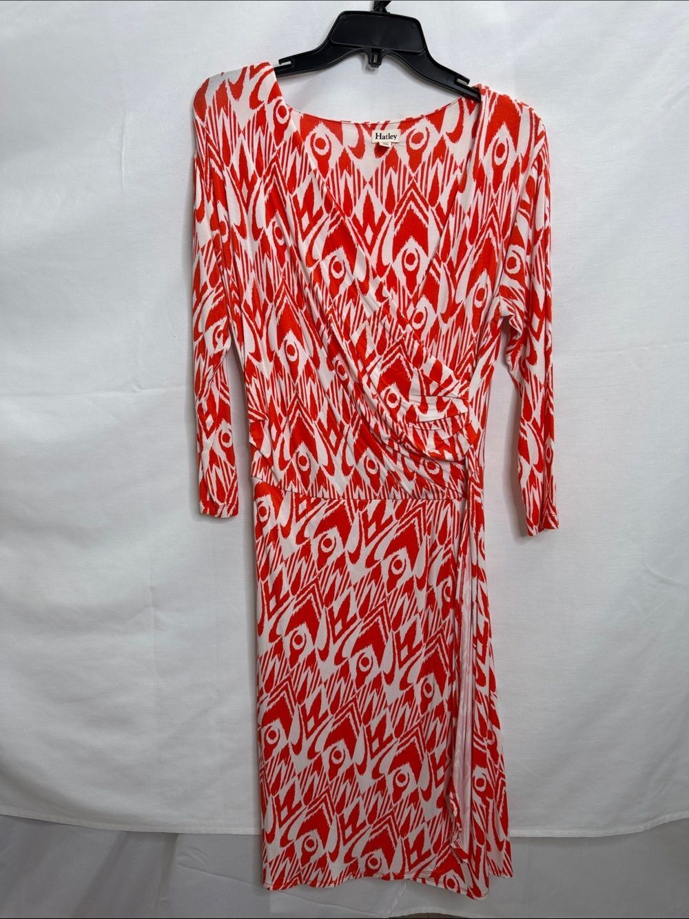 Hatley Red and White Printed Wrap-Style Midi Dress